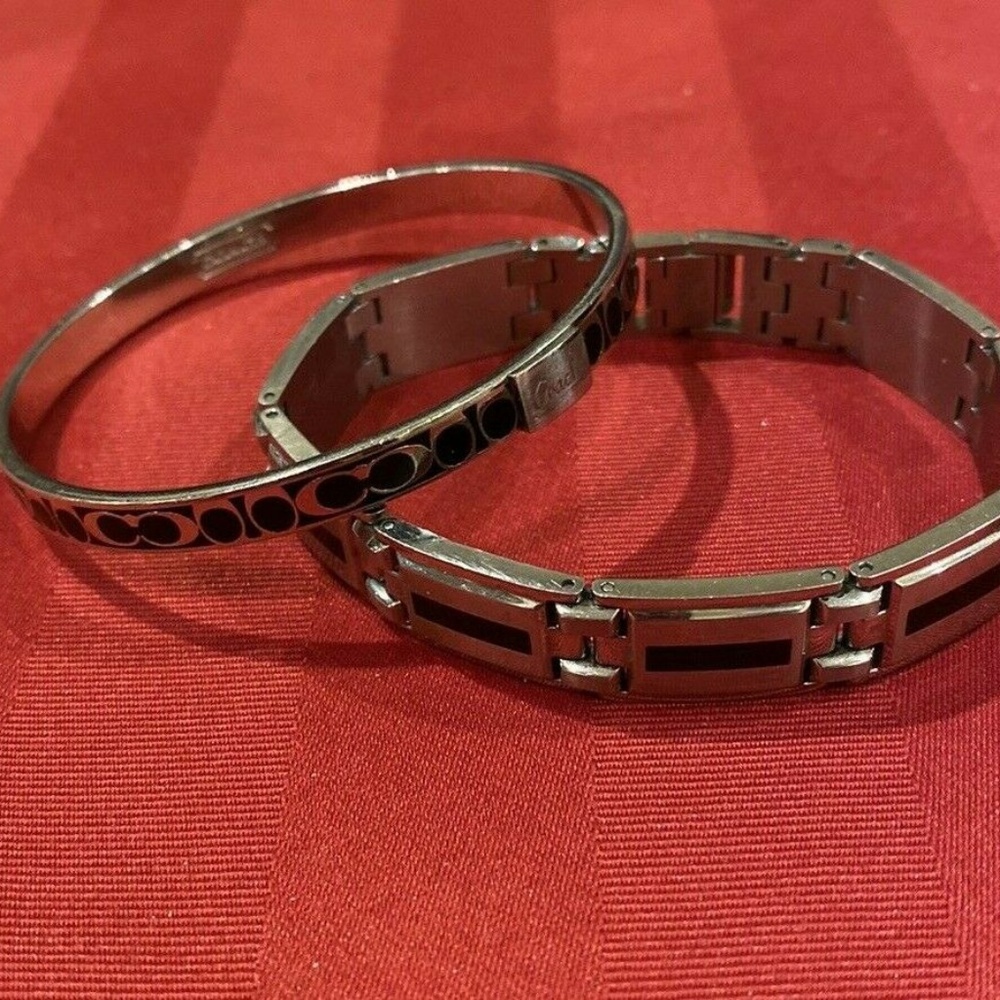 COACH Black/Silver Bangle Bracelet & Bonus